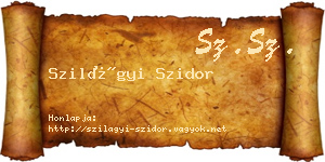 Szilágyi Szidor névjegykártya